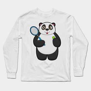 Panda as Tennis player with Tennis racket Long Sleeve T-Shirt